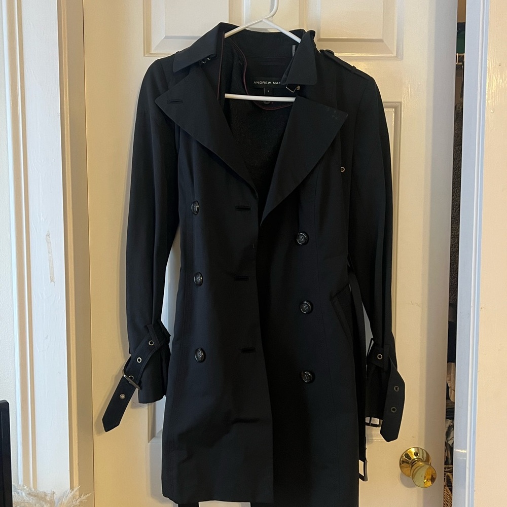 Andrew Marc Black Trench Coat